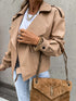 Women PU Leather Top Coat Jacket Loose - ROUTINE FASHION